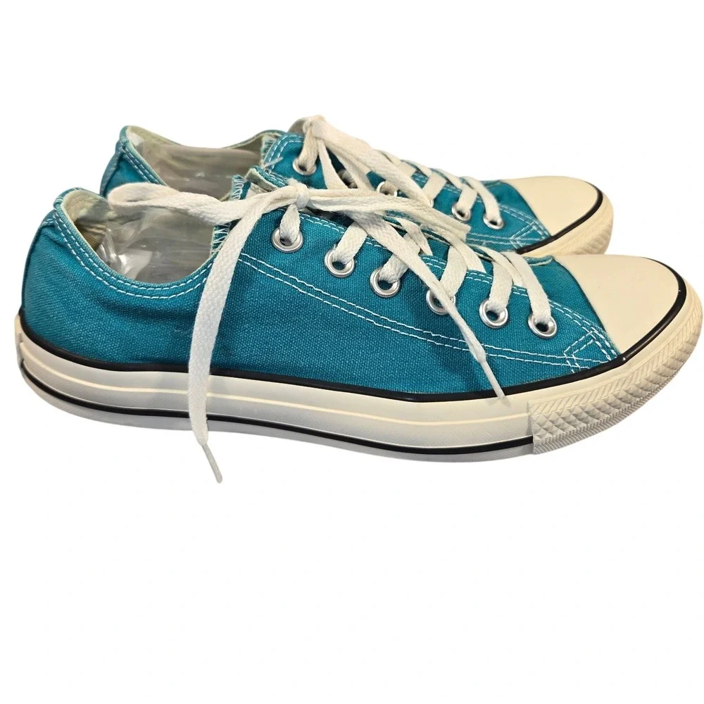 Converse Chuck Taylor All Star Low Top Teal Canvas Sneakers 132301F M-7 W- 9